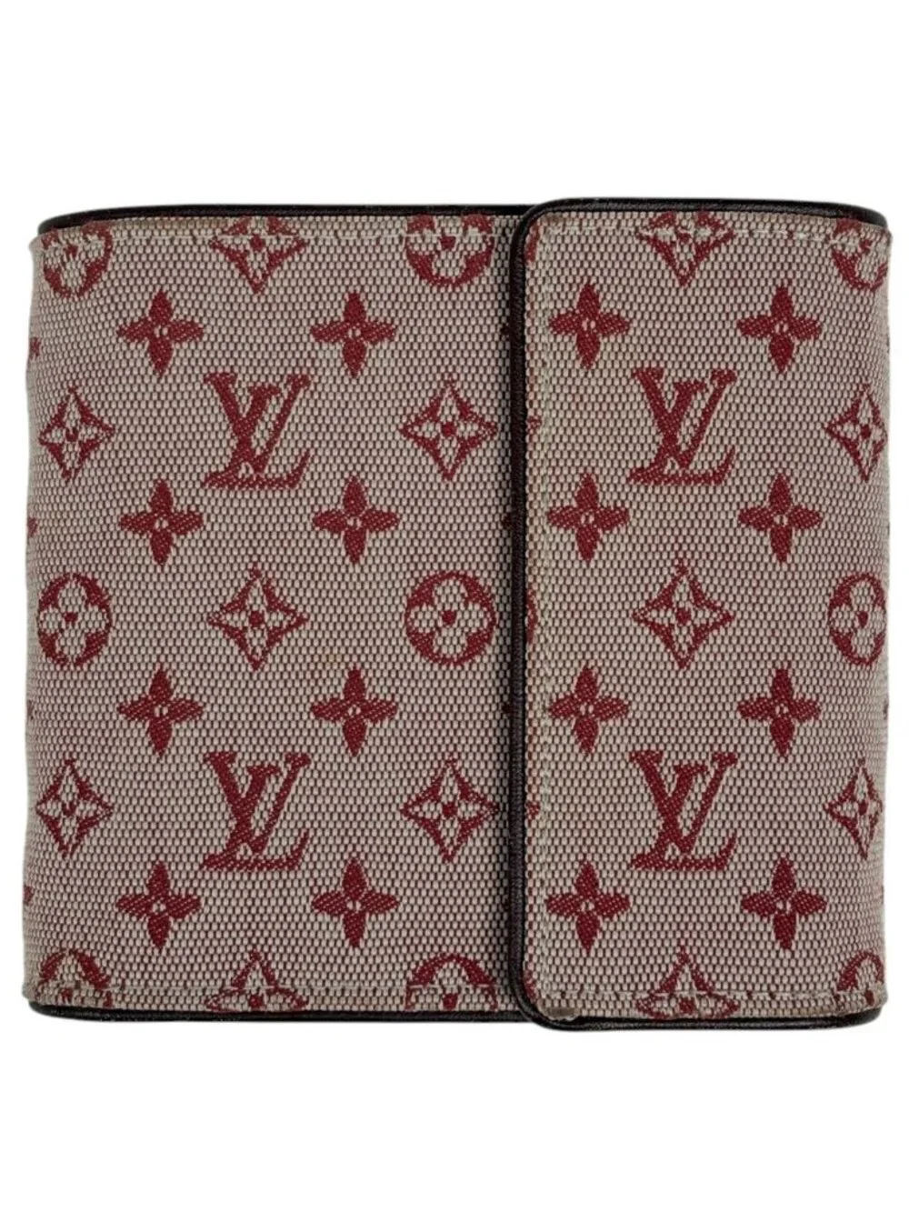 Louis Vuitton Portobiert Cles Monet Trifold Wallet Monogram Mini Cerise